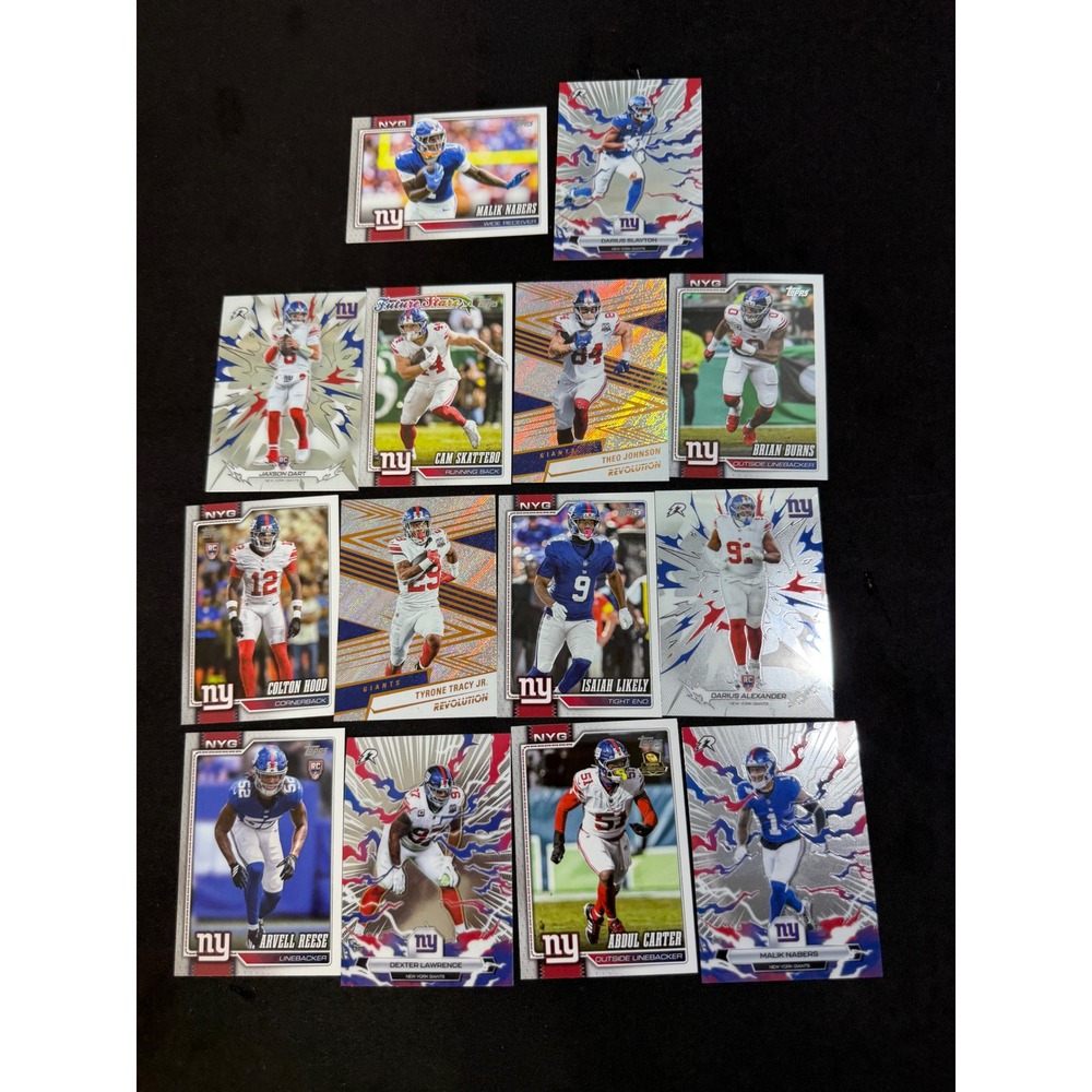Topps Revolution New York Giants 14 Card Lot Malik Nabers Jaxson Dart RC EX